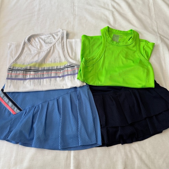 Lucky in Love XS (0-2) LOT of Four ~ Two Skorts Two Tanks Tennis Pickleball - Picture 1 of 16